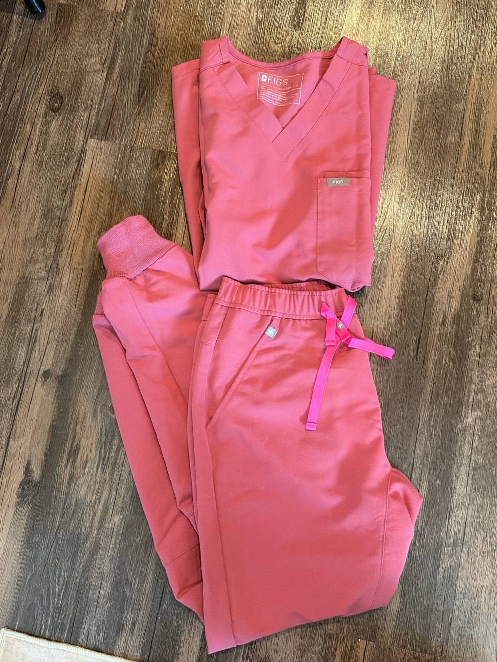 Figs Men’s scrub top and bottom Set- breast cancer awareness
